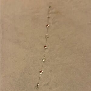 Elegant Silver and Red Women's Bracelet